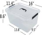 Anbers Pack of 4 Clear Latching Storage Boxes, 17.5 Quart Storage Bin with Lid and Handle