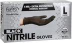 ForPro Disposable Nitrile Gloves, Chemical Resistant, Powder-Free, Latex-Free, Non-Sterile, Food Safe, 4 Mil