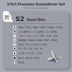 Stocking Stuffers for Men Adults Him, AXTH 37in1 Small Precision Screwdriver Set, Christmas Gifts, Professional Magnetic Mini Repair Tool Kit for Computer, Watch, Laptop, Tiny Electronic
