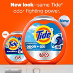 Tide Odor Defense + Oxi Laundry Detergent Pacs, Original Scent, 63 Count, Advanced Odor + Stain Fighter