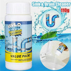 Wild Tornado Powerful Sink & Drain Cleaner Powder - Quick Foaming Super Cleaning Agent for Kitchen, Bathroom & Toilet Pipes (2pcs)