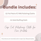 Cape Cod Polishing Cloth + Buffing Cloth Bundle For Fine Metals | Jewelry Cleaner and Tarnish Remover | Silver Polishing to a Brilliant Shine
