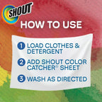 Shout Color Catchers for Laundry, Allow Mixed Washes, Prevents Color Runs and Maintains Original Clothing, 72 Count - Pack of 2 (144 Total Sheets)
