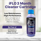 iFLO® Smart A/C Drain Line Cleaner and Drain Pan Cleaner Cartridge, Fast-Acting, Long-Lasting HVAC System Solution for Tough Clogs & Buildup, 3-Month Supply per Bottle, 1 Pack of 36oz