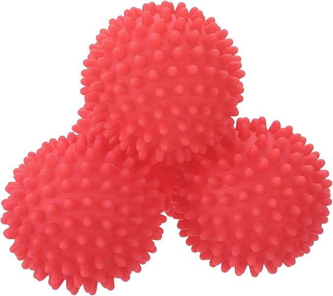 uxcell 4pcs Reusable Laundry Dryer Balls Vinyl Drying Balls for Reduce Wrinkles Static Fabric Softener Reduce Drying Time Save on Energy, Rose Red