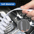 Washing Machine Cleaning Brushs, 2pcs 60cm Scrub Brushes with Long Handle Flexible Bendable Slot Cleaning Brush for Bathroom, Shower & Kitchen Sink Household(White)