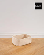 Small Woven Basket, 12 x 8 x 4.5 Inches, Storage Basket for Organizing, Cute Small Rope Shelf Closet Cube Storage Bins Baskets for Shelves, Dog Toy Gift Baskets Empty, 3 Packs, Beige