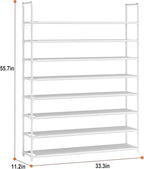 OYREL 8 Tier Shoe Rack Organizer Large Shoe Storage Rack for Closet Entryway Shoe Holder Space Saving Shoe Shelf Shoe Stand Tall Shoe Tower Metal Shoe Rack Holds up to 32-40 Pairs of Shoes