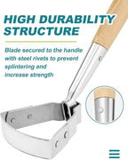 Hula Hoe Stirrup Hoe Mini for Weeding Action/Scuffle Loop Hoe Garden Tool 16Inch Hardwood Handle Push Pull Oscillating Hoe Gardening Weeder Cultivator Handheld for Cutting Weed Roots Loosening Soil