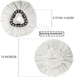 [3 Pack] Mop Replace Heads, Mop Refill Heads Replacements Compatible with O Cedar Spin Mop 1-Tank System- Easy to Replace, Microfiber, Machine Washable