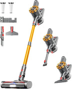 CHEBIO Cordless Vacuum Cleaner, 500W/45Kpa Vacuum Cleaners for Home with LED Display, 8 in 1 Lightweight Stick Vacuum with 60Min Runtime, Anti-tangle, Wall Mount Charging for HardFloor/Carpet/Pet Hair