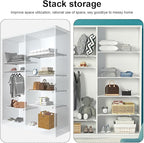 iayokocc Expandable Closet Tension Shelf Rod, Adjustable Metal Storage Rack,DIY Organizer Divider Separator for Cabinet Wardrobe Cupboard Kitchen Bathroom(Size:48-80cm)