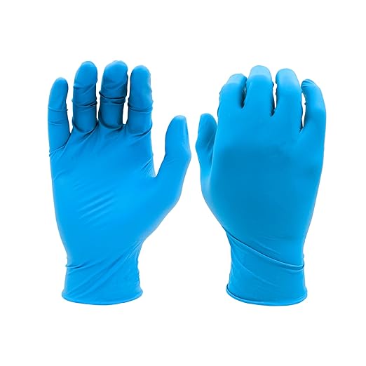 SHOWA 7500PF Sustainable EBT Latex-Free, Powder-Free, Nitrile Disposable Single Use Safety Gloves, 4 Mil, 9.5" Length, Large (1 Box/100 Gloves)