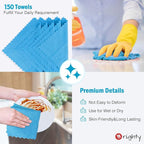 Orighty Cleaning Cloths Bulk, 150 Pack Shop Rags Reusable, Multi-Purpose Shop Towels for Cars, Microfiber Cleaning Rags for Automotive, Mechanic, Kitchen, Lint Free Towels 11.5’’ x 11.5’’, Blue