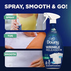 Downy Wrinkle Releaser Spray, All In One Formula, Removes Wrinkles, Static and Odor Eliminator, Crisp Linen Scent, 33.8 Fl Oz (Packaging May Vary),(Pack of 4)