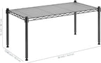 Whitmor 1 Tier Shelving Units, Wire Rack Storage Organizer, 30" L x 14" W x 15" H, Black w/Liner