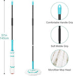 KeFanta Self Wringing Twist Mops for Floor Cleaning, Microfiber Floor mop with 57 " Long Handle, Easy Wring Mop for Hardwood Commercial Household Clean