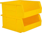 Hudson Exchange 11" x 11" x 5" Plastic Stackable Storage Bin and Hanging Container (Yellow, 1 Pack)