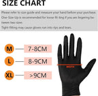 Disposable Latex Free Nitrile Gloves - 100 Pcs Black Cleaning, Powder Free Food Prep - Large