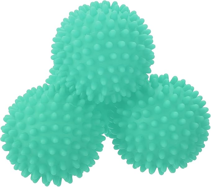 uxcell 4pcs Reusable Laundry Dryer Balls Vinyl Drying Balls for Reduce Wrinkles Static Fabric Softener Reduce Drying Time Save on Energy, Blue-Green