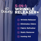 Downy Wrinkle Releaser Spray, All In One Wrinkle Release Spray, Odor Eliminator, Static Remover, Fabric Refresher & Ironing Aid for Clothes, 33.8 Fl Oz (Pack of 2), Light Fresh Scent