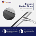 TOOVEM 14 Inch Shower Squeegee for Glass Doors, Window, Bathroom, Car Windshield, Shower Cleaning Tools with S Hook, Square Sticky Hook (Silver)