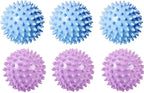Reusable Laundry Dryer Balls, Plastic Anti-Static Fabric Softener, Reduces Wrinkles, Sustainable Cleaning Supplies, Essential Washing & Drying Aid for Soft, 6 Pack, 2.36 in (Sky Blue/Purple)