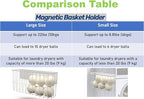 6 XL Wool Dryer Balls & Magnetic Dryer Ball Holder - Natural Fabric Softener, Reusable, Reduces Clothing Wrinkles and Saves Drying Time - Dryer Ball Container for Laundry Room Storage (XXL Size)
