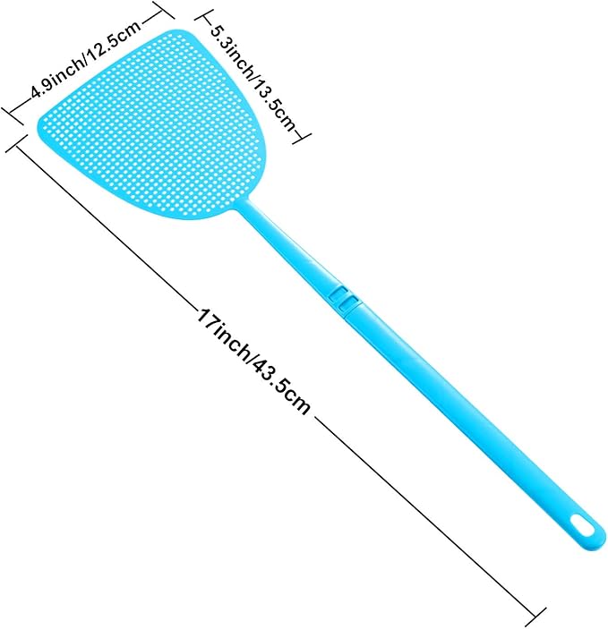 Boao 10 Pcs Fly Swatter Bulk Plastic Colorful Strong Flexible Manual Fly Swat Set Long Handle Durable Bug Swatter for Indoor and Outdoor