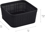 Simplify 10 Piece Organizing Set | Multiple Size Bins | Multipurpose | Office | Desk | Dorm | Bathroom | Storage Basket | Small Items | Accessories | Black