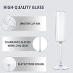 Ciaell 24 Pack Plastic Champagne Flutes - 6 Oz Flower Wavy Champagne Plastic Glasses - Heavy Duty Vintage Disposable Flutes for Party & Anniversary & Wedding