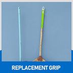 2pcs Mop Handle Replacement with End Caps, Stainless Steel Broom and Dustpan Pole Grip, Sturdy Household Cleaning Tool Accessories for Floor Sweeping and Mop Use