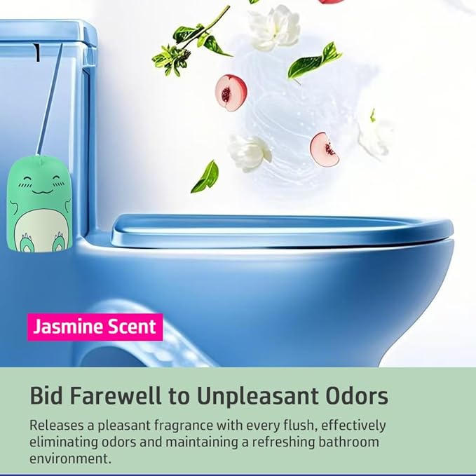 Cute Dinosaur-Shaped Toilet Bowl Cleaner Bottle, Bathroom Toilet Tank Cleaner with Jasmine Scent,One bottle lasts for 90 days (1, green)