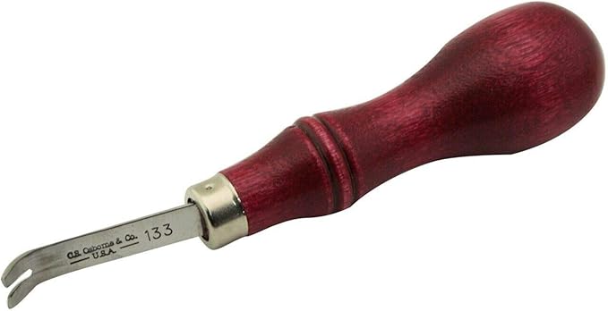 C.S. Osborne Western Edge Tool (Bent Shank) #133-B Size 00 to 4 Edger-Size 4