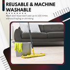 Washable Microfiber Mop Head (6 Pack) - Microfiber Replacement Mop Pads 16 x 5.5 Inches for Cleaning of Wet or Dry Floors - Professional Home/Office Cleaning Supplies, Yellow