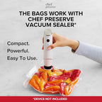 Chef Preserve Reusable Vacuum Sealer Bags for Food – 30 BPA-Free Medium (10 x 11 in) Food Storage Bags, Freezer, Microwave – Odor-Resistant, Leak-Proof – Compatible with Chef Preserve Vacuum Sealers