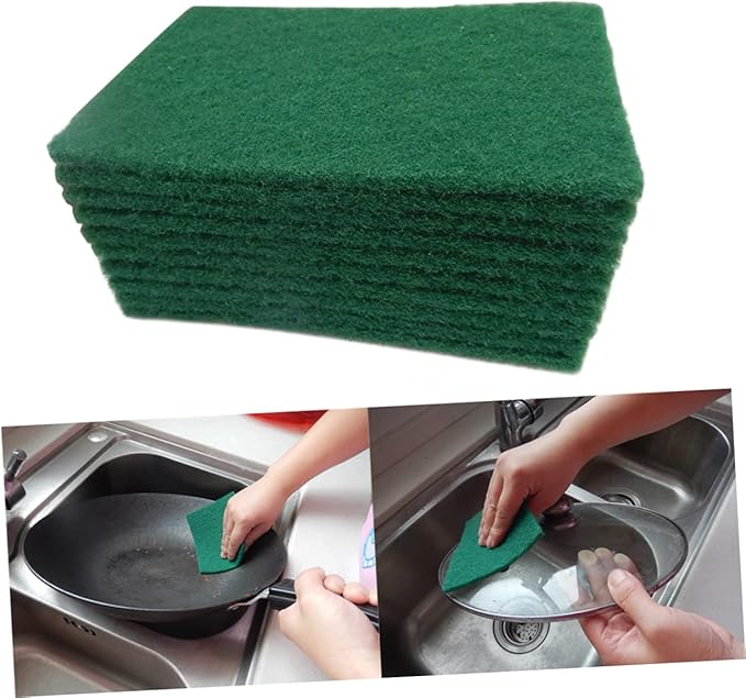 Scouring Pad Dish Towel Set 10 Pack Non-Scratch Cleaning Pads for Kitchen Durable Scrub Sponge for Dishes