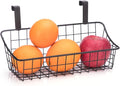LeleCAT Basket with hook Grid Storage Basket, Hang it behind a door or on a railing, Over the Cabinet Door, Small, BLack,1 Pack