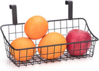LeleCAT Basket with hook Grid Storage Basket, Hang it behind a door or on a railing, Over the Cabinet Door, Small, BLack,1 Pack