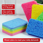 6 - Pack Non-Scratch Scrub Sponges - Sponges for Dishes and Washing Dishes, Cleaning Sponges for Kitchen Home Office, Magical 3D DIY Art and Craft Suppliers（Green）