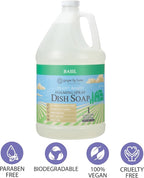Ginger Lily Farms Botanicals Plant-Based Foaming Spray Dish Soap, Concentrated Formula with Max Grease Cleaning Power, Cruelty-Free, Basil Scent, 1 Gallon (Pack of 4)