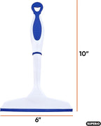 Superio 6” Window Squeegee with Grip Handle and Hanging Hook. (Blue)