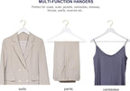 Amber Home 20 Pack White Wooden Coat Hangers with Gold Hook, White Wood Suit Hangers with Non-Slip Pant Bar, Clothes Hangers for Closet Organization, Shirts, Jackets, Dresses and Pants (White+Gold,20)