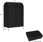 Zilink 43" Garment Rack Cover Dustproof Breathable Clothes Rack Cover Large Garment Bags Protector Cothing Rack with Cover with 2 Durable Zippers for Garment Rack, Black, (Rack Not Included)
