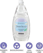 Ginger Lily Farms Botanicals Plant-Based Liquid Dish Soap, Concentrated Formula with Max Grease Cleaning Power, Cruelty-Free, Lavender Chamomile Scent, 24 Fl Oz (Pack of 8)