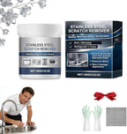 Stainless Steel Scratch Remover Kit, 50% Faster 3-Step Metal Repair and Polishing Paste for Kitchen Sink, Fridge, Oven and Appliances, All-Purpose Stainless Steel Restorer Lasting Protection (1Pcs)