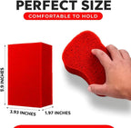 Multi-Purpose Sponges for Cleaning - Red 4 Pack, Large Sponges for Car Washing, Tile & Grout, All Purpose Cleaning