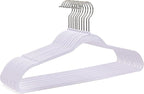 Quality Hangers 160 Pack Non-Velvet Plastic Hangers for Clothes - Heavy Duty Coat Hanger Set - Space-Saving Closet with Chrome Swivel Hook, Functional Non-Flocked Hangers - Cream White