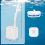 Disposable Toilet Brush with 48 Refills,Toilet Bowl Cleaner,Toilet Cleaning Supplies,Toilet Bowl Brush,Toilet Cleaner Brush,Toilet Brush with Holder for Cleaning and Hygienic (New White)