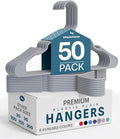 Utopia Home Plastic Hangers 50 Pack - Perfect Space Saving Clothes Hanger - Durable and Strong - Perfect Closet Organizers with Shoulder Grooves (Grey)